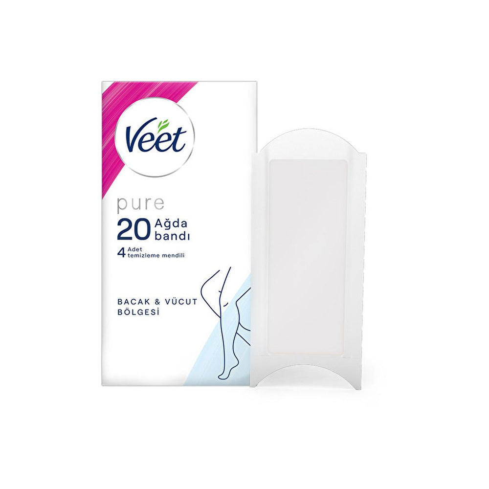 Veet Pure Wax Strips for Sensitive Skin - Hypoallergenic, Easy-Gelwax Technology for Legs & Body Hair Removal - view 4