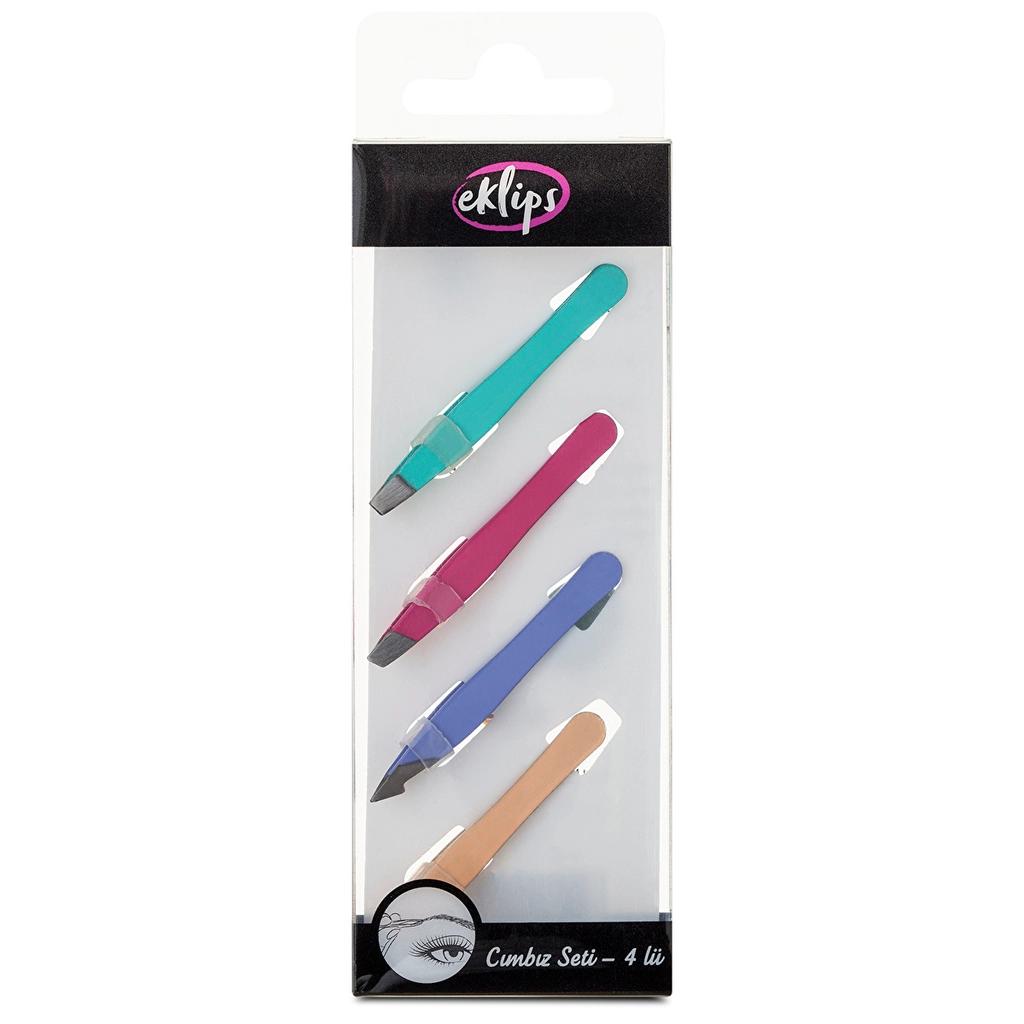 Eklips 4-Piece Tweezers Set for Precision Grooming