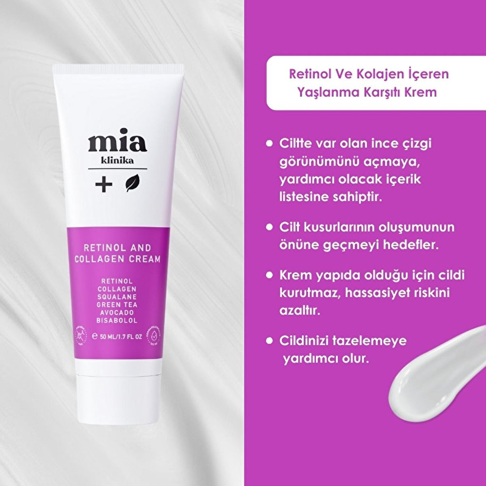Mia Klinika Anti-Aging Cream with Retinol and Collagen - Reduces Wrinkles, Improves Skin Elasticity - 1.69 fl oz - view 3