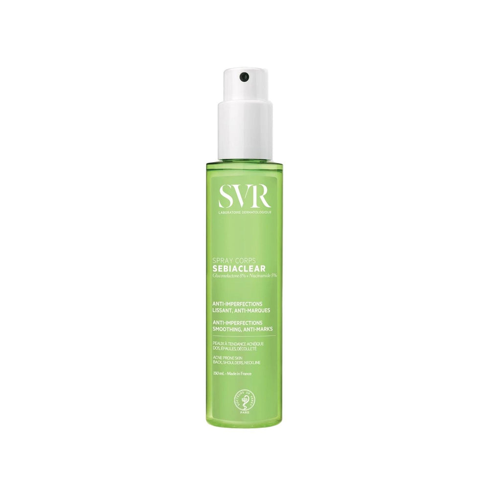 SVR Sebiaclear Acne Reduction Spray for Body - Dermatologically Tested, 150ml - Reduces Body Acne, Easy Application SVR Sebiaclear Acne Reduction Spray - Dermatologically Tested acne reduction spray, body acne treatment, SVR Sebiaclear, dermatological skincare, acne spray for body, skincare, acne solution, body care, dermatologically tested, gentle skincare