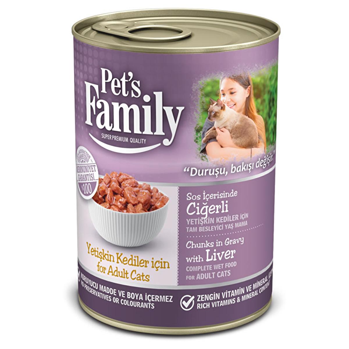 Pet's Family Liver Cat Food - 400g Can, Wet Cat Food for Adult Cats, High-Quality Nutrition Pet's Family Liver Cat Food - High-Quality Wet Cat Food cat food, adult cat nutrition, liver and meat cat food, wet cat food, canned cat food, high-quality cat food, nutritious cat food, convenient cat food, Pet's Family