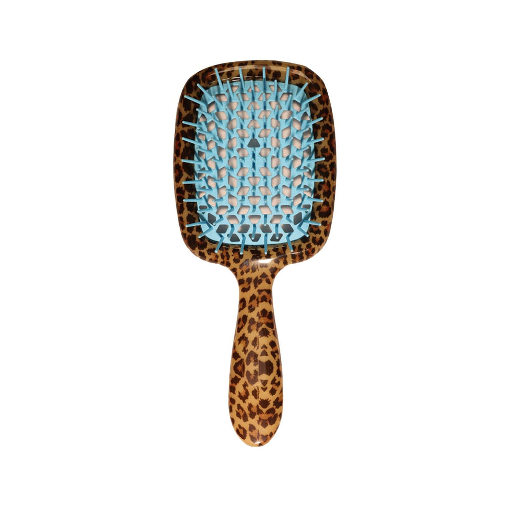 Janeke Superbrush Leopard Blue Detangling Hair Brush