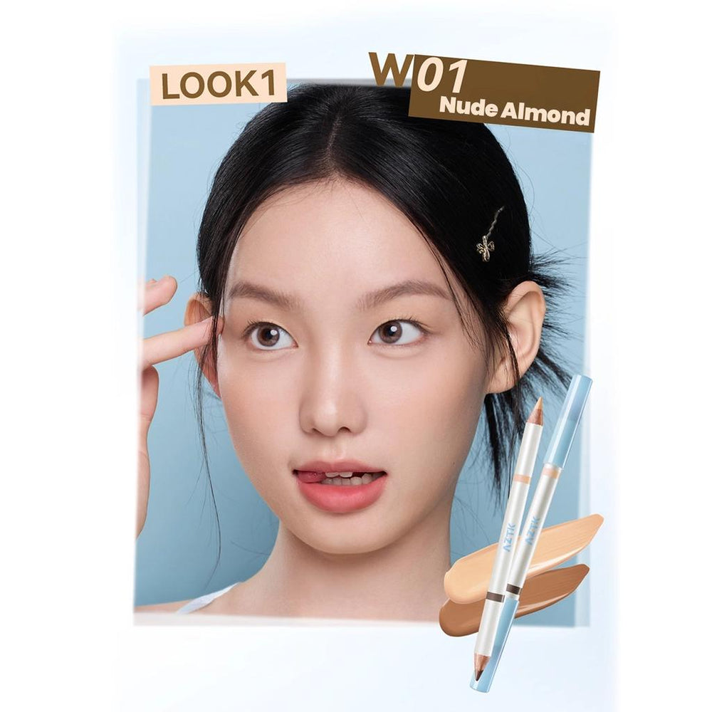 AZTK Smart Make Up Pencil Dual-End Makeup Pencil W01 Nude Almond