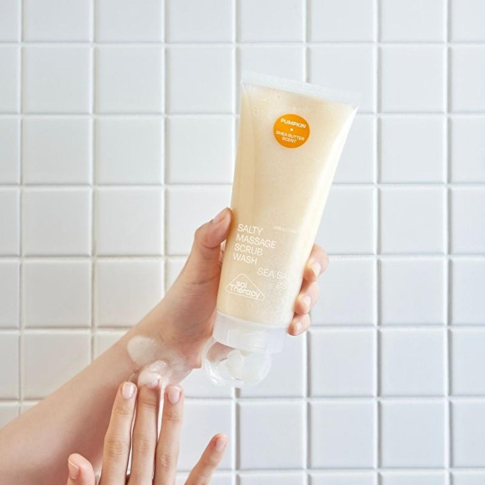 SalTherapy Korean Sun Salt Body Scrub with Pumpkin Extract - Natural Exfoliating Skincare - Exfoliator
