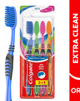 Colgate Manual Toothbrush with Tongue Cleaner - Extra Clean Colors for Effective Oral Hygiene - view 2