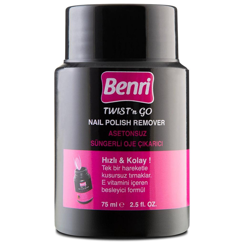 Benri Sponge Acetone-Free Nail Polish Remover 75 ml