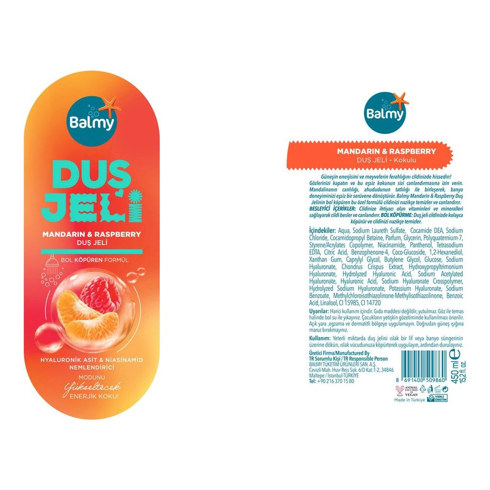 Balmy Mandarin & Raspberry Shower Gel for Fresh Skin 450 ml