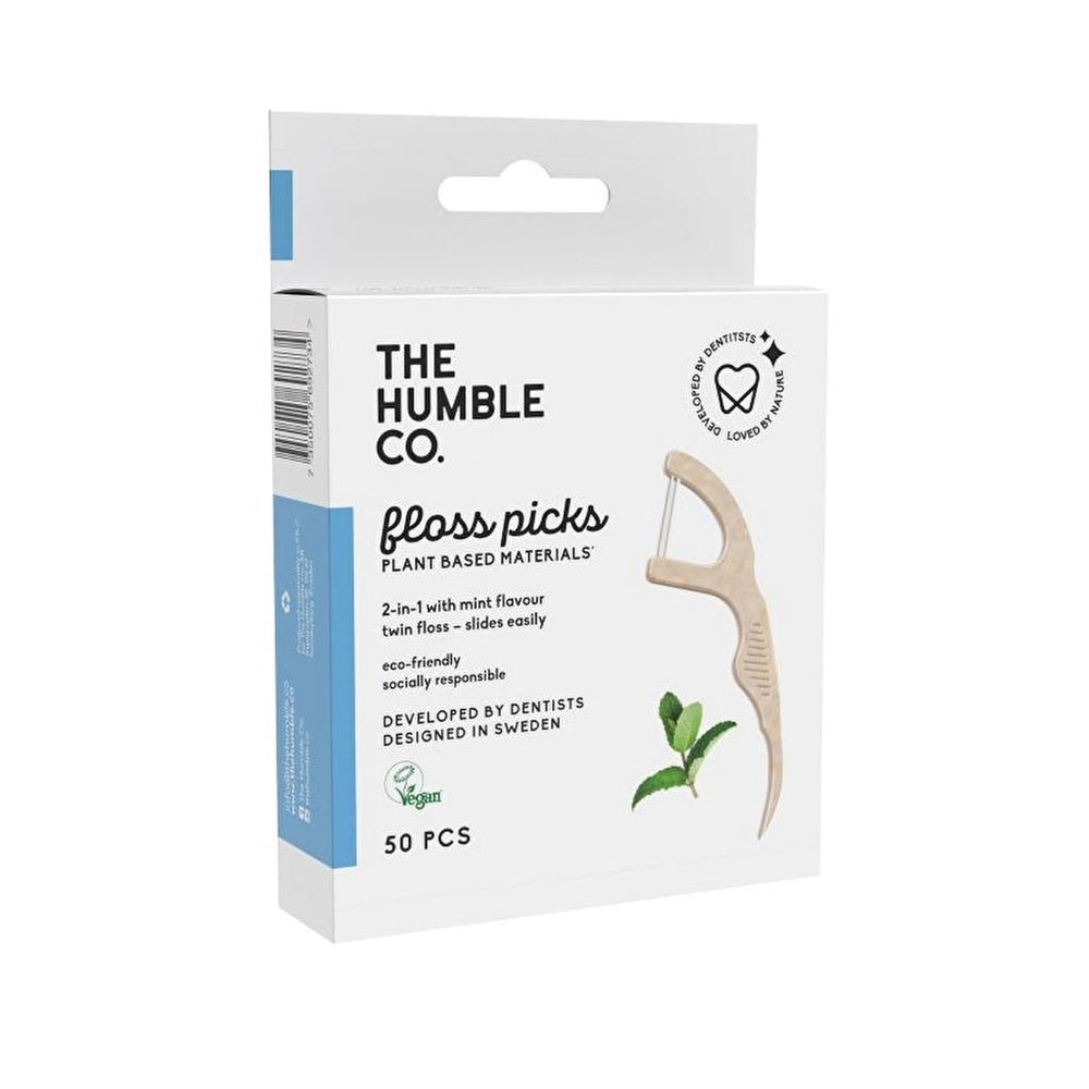 The Humble Co. Mint Dental Floss Picks for Clean Teeth 50 Pack