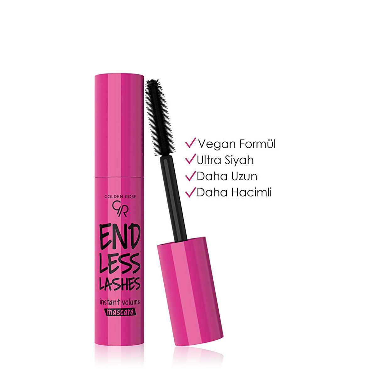 Golden Rose Endless Lashes Mascara - Vegan, Volumizing, Lengthening, Ultra-Black Cosmetic Golden Rose Vegan Mascara for Volume & Length vegan mascara, volumizing mascara, lengthening mascara, ultra-black mascara, cosmetic product, cruelty-free, plant-based beauty, lash enhancement, eye makeup, beauty essentials, Golden Rose, endless lashes