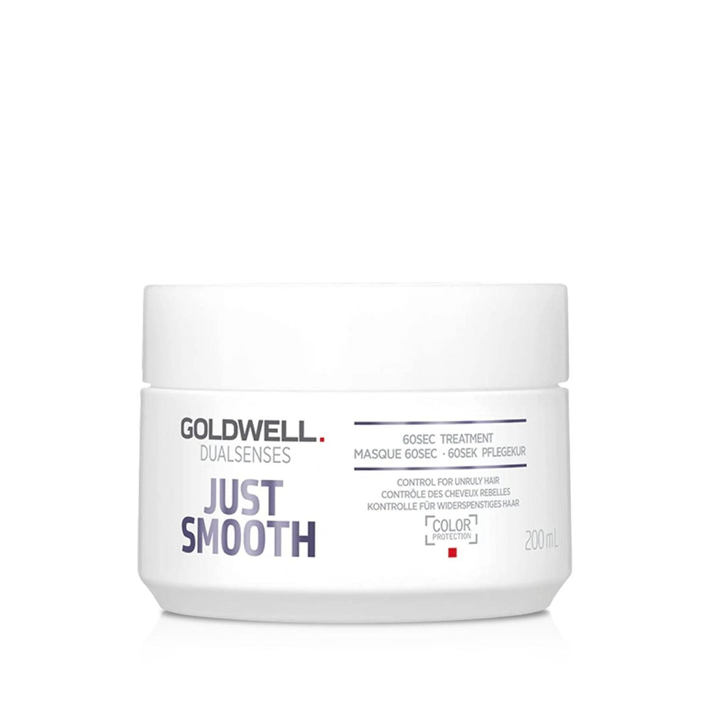 Goldwell Dualsenses Just Smooth 60Sec Hair Mask - Smoothing & Nourishing Formula, 6.76 fl oz Goldwell Dualsenses 60Sec Hair Mask - Smoothing & Nourishing hair mask, smoothing hair mask, Goldwell Dualsenses, quick hair treatment, nourishing hair care, hair care products, smoothing formula, nourishing formula, salon quality hair care, hair repair, hair protection, hair smoothing, hair nourishment