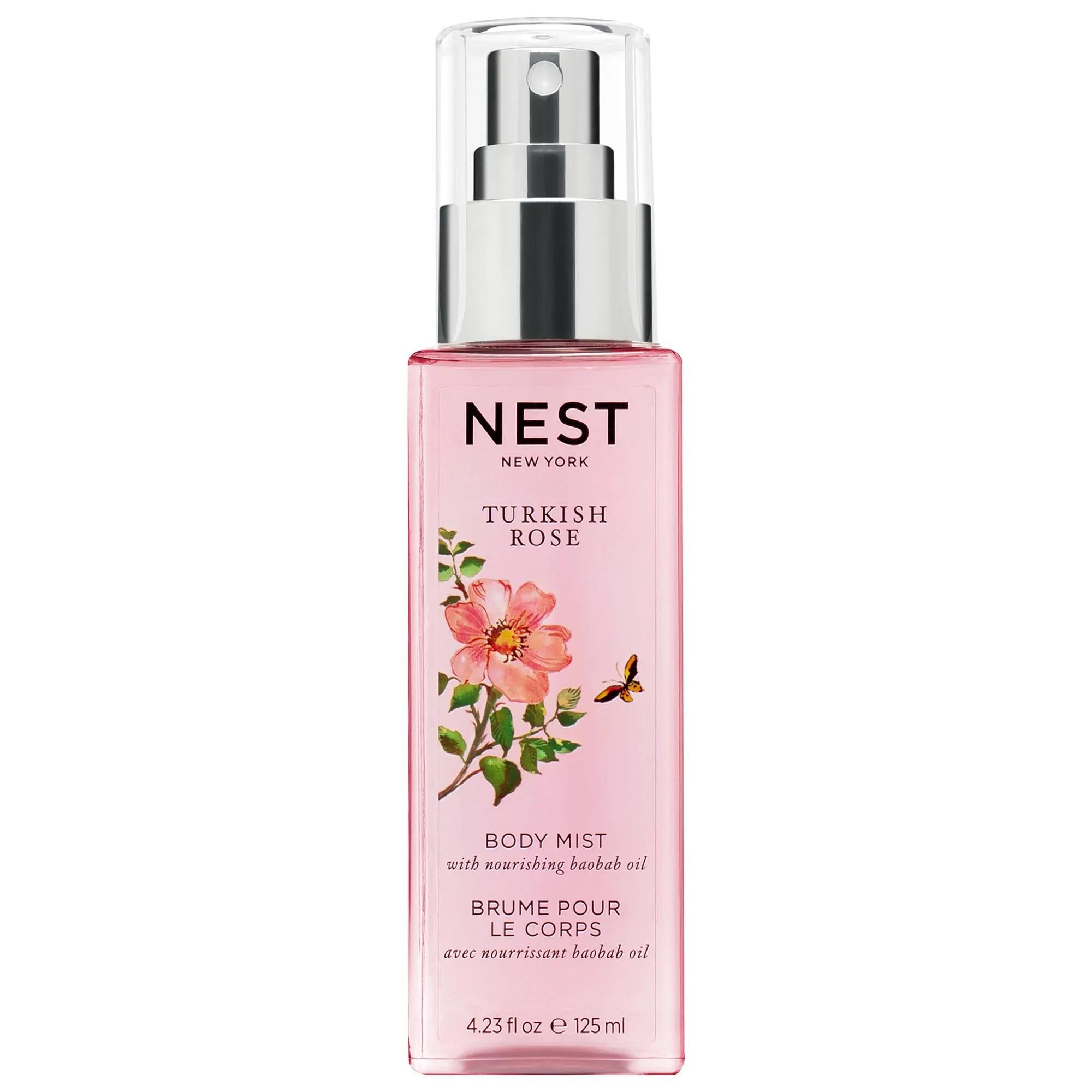 NEST New York Turkish Rose Body Mist - Floral Fragrance for Women, Nourishing & Refreshing Body Spray Turkish Rose Body Mist - NEST New York Floral Fragrance Turkish Rose Body Mist, Floral Fragrance, Body Spray, Nourishing Body Mist, Layering Fragrance, Women's Fragrance, Refreshing Body Mist, Baobab Oil, Aloe Vera, NEST New York, Floral Scent, Lightweight Fragrance, Customizable Fragrance, Daily Fragrance, Post-Shower Refresh