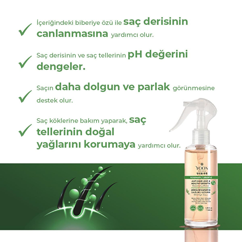 Yoon Hair Care Serum with Rosemary Extract - Anti-Hair Loss, Promotes Hair Growth & Healthier Scalp - view 2