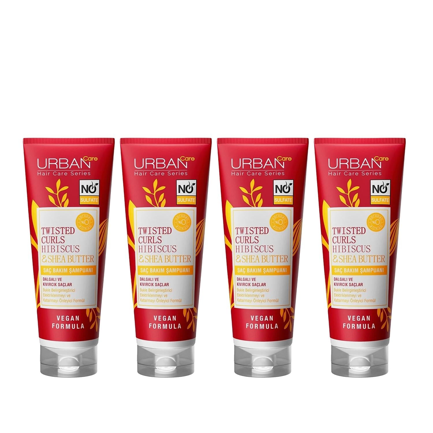 URBAN Care Sulfate-Free Shampoo for Curly Hair - Twisted Curls Hibiscus & Shea Butter 250ml x 4 URBAN Care Sulfate-Free Shampoo for Curly Hair Sulfate-Free Shampoo, Curly Hair Care, Hibiscus Hair Products, Shea Butter Shampoo, Natural Hair Care Products, Curly and Wavy Hair Shampoo, URBAN Care Twisted Curls, Hair Care for Curly Hair, Sulfate-Free Hair Care, Natural Ingredients for Hair, Curly Hair Shampoo, Wavy Hair Shampoo, Gentle Hair Care, Moisturizing Shampoo