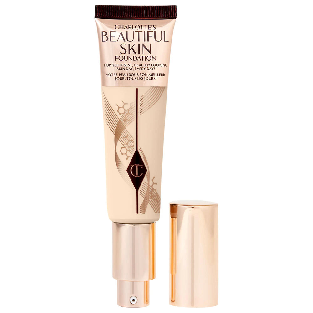 Charlotte Tilbury Beautiful Skin Liquid Foundation - Medium Coverage, Hyaluronic Acid, Natural Finish, Vegan & Cruelty-Free Charlotte Tilbury Liquid Foundation for Natural Glow Liquid Foundation, Medium Coverage Foundation, Hyaluronic Acid Foundation, Natural Finish Foundation, Skincare-Infused Makeup, Vegan Makeup, Cruelty-Free Foundation, Charlotte Tilbury, Beauty, Makeup, Skincare, Foundation, Natural Glow, Long-Lasting Makeup, Clean Beauty, Ethical Beauty, Women's Makeup, Gift for Her