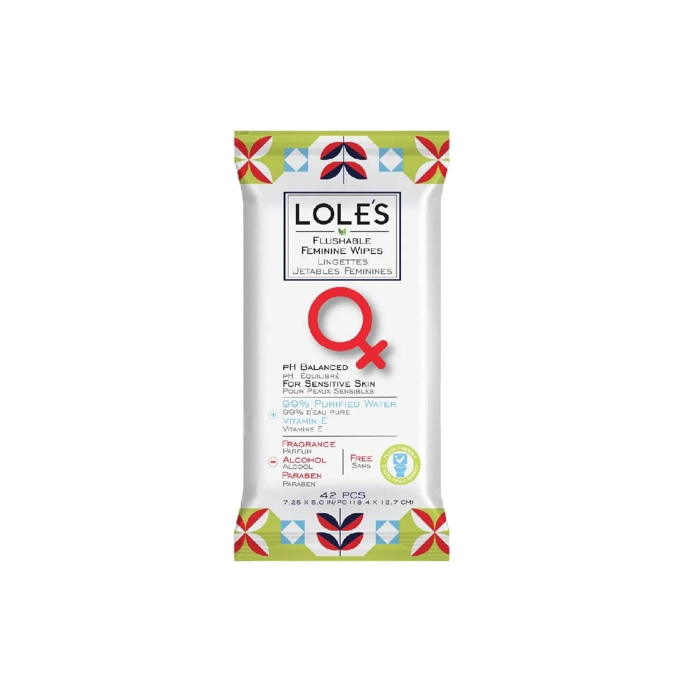 Loles Intimate Wet Wipes for Gentle Cleansing 42 Count