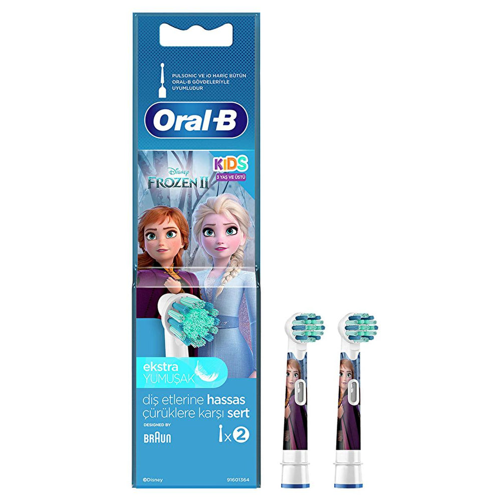 Oral-B Kids Electric Toothbrush Replacement Heads - Frozen 2 Theme, Gentle on Gums, Compatible with Oral-B Kids - Toothpaste