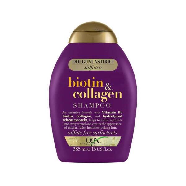 ogx biotin and collagen shampoo bottle, thickening formula shampoo for voluminous hair OGX Biotin & Collagen Shampoo - Thickening Formula | 13 fl oz OGX Biotin & Collagen Shampoo - Thickening Formula | 13 fl oz ogx, biotin-collagen-shampoo, thickening-shampoo, volume-hair-care, healthy-hair, hair-care, shampoo, hair-thickening, ai-generated, ogx-products