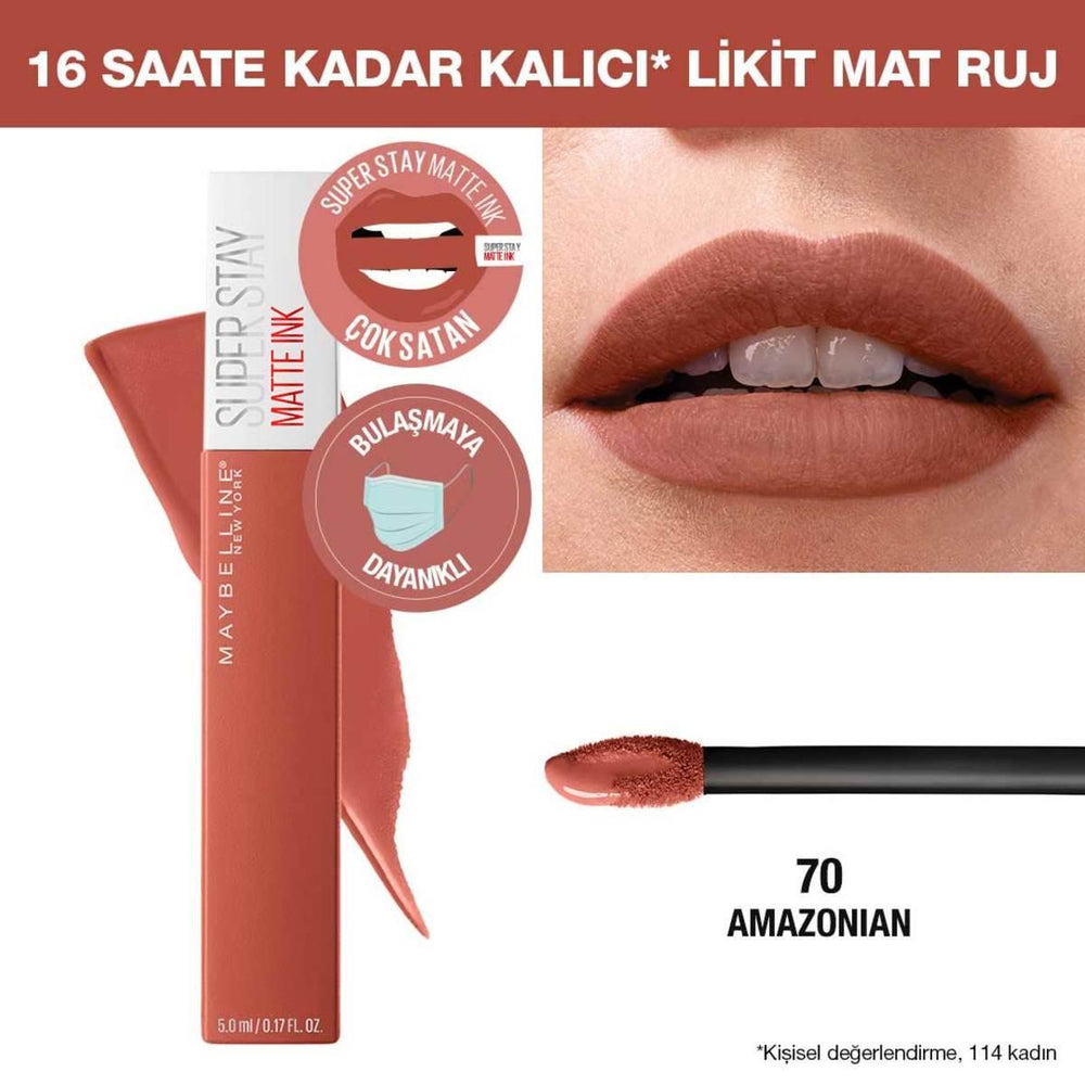 Maybelline New York Super Stay Matte Ink Liquid Matte Lipstick - Long Lasting Lip Color, Matte Finish, 16 Hours Wear - view 3