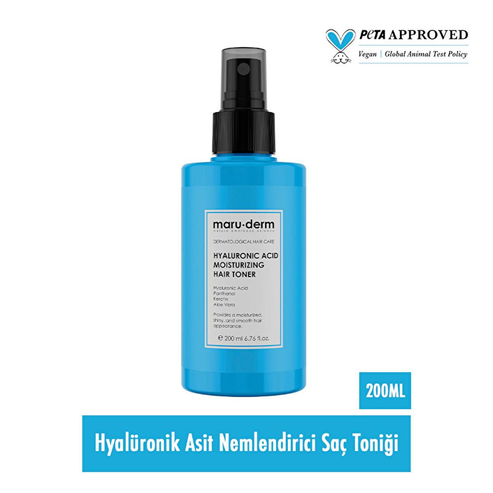Maruderm Hyaluronic Acid Hydrating Hair Tonic - Nourishing Vegan Hair Care with Keratin & Aloe Vera - 6.76 fl oz - Hair Mask