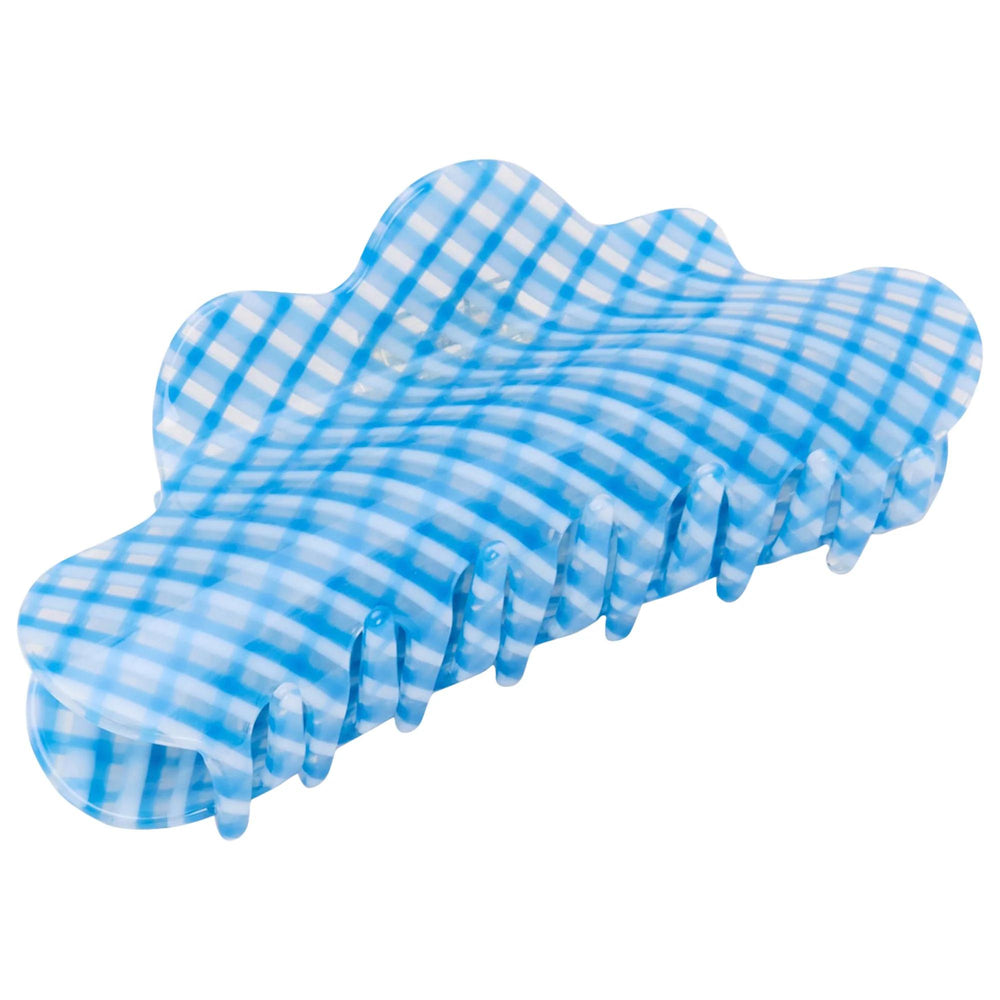Nimbus Large Blue Lattice Hair Claw Clip - Secure Hold for Fine to Thick Hair, Sustainable Acetate - Stylish & Durable Nimbus Blue Lattice Hair Claw Clip: Secure Hold & Eco-Friendly hair claw clip, large hair clip, blue hair clip, acetate hair clip, hair accessories for thick hair, hair accessories for fine hair, lattice hair clip, sustainable hair clip, eco-friendly hair clip, hair clip, claw clip, hair accessories, hair styling, women's accessories, fashion accessories, blue lattice pattern, durable hair 