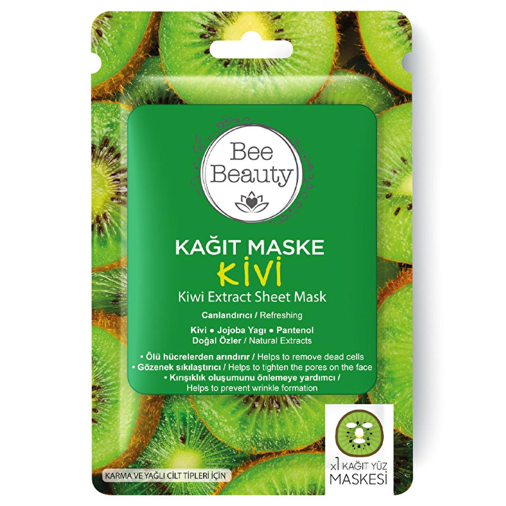 Bee Beauty Kiwi Extract Face Mask - Nourishing, Anti-Aging Sheet Mask for Natural Skincare - Face Mask