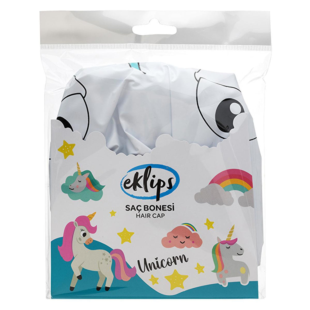 Eklips Unicorn Hair Bonnet - Waterproof Hair Protection for Curly Hair, Shower Cap with Elastic Band - view 3