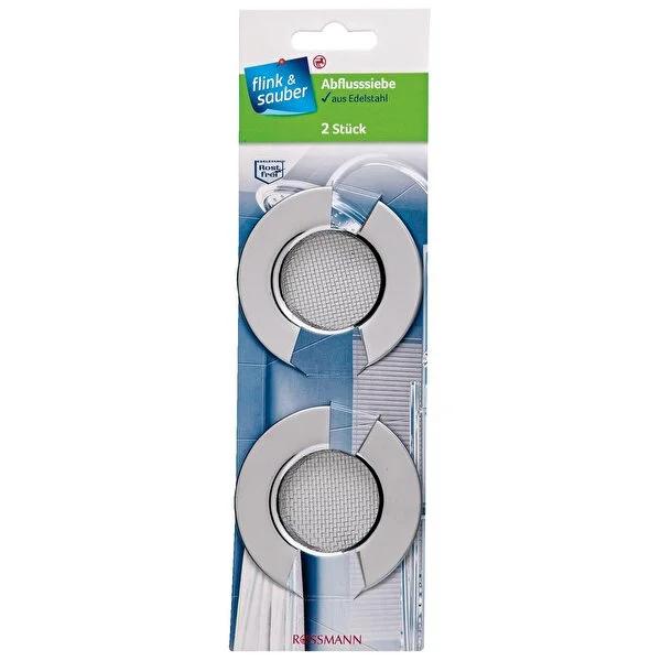 Flink & Sauber Stainless Steel Sink Strainer 2-Pack: Ultimate Drain Clog Protection for Kitchen & Bathroom - Universal 70mm Size Flink & Sauber Sink Strainer: Stop Clogs - Stainless Steel sink strainer, drain strainer, stainless steel sink strainer, kitchen sink drain strainer, bathroom sink strainer, food catcher, hair catcher, drain clog preventer, sink filter, 70mm sink strainer, kitchen sink, bathroom sink, stainless steel, rust-resistant, durable, easy to clean, food residue, hair, drain clogs, plumbin