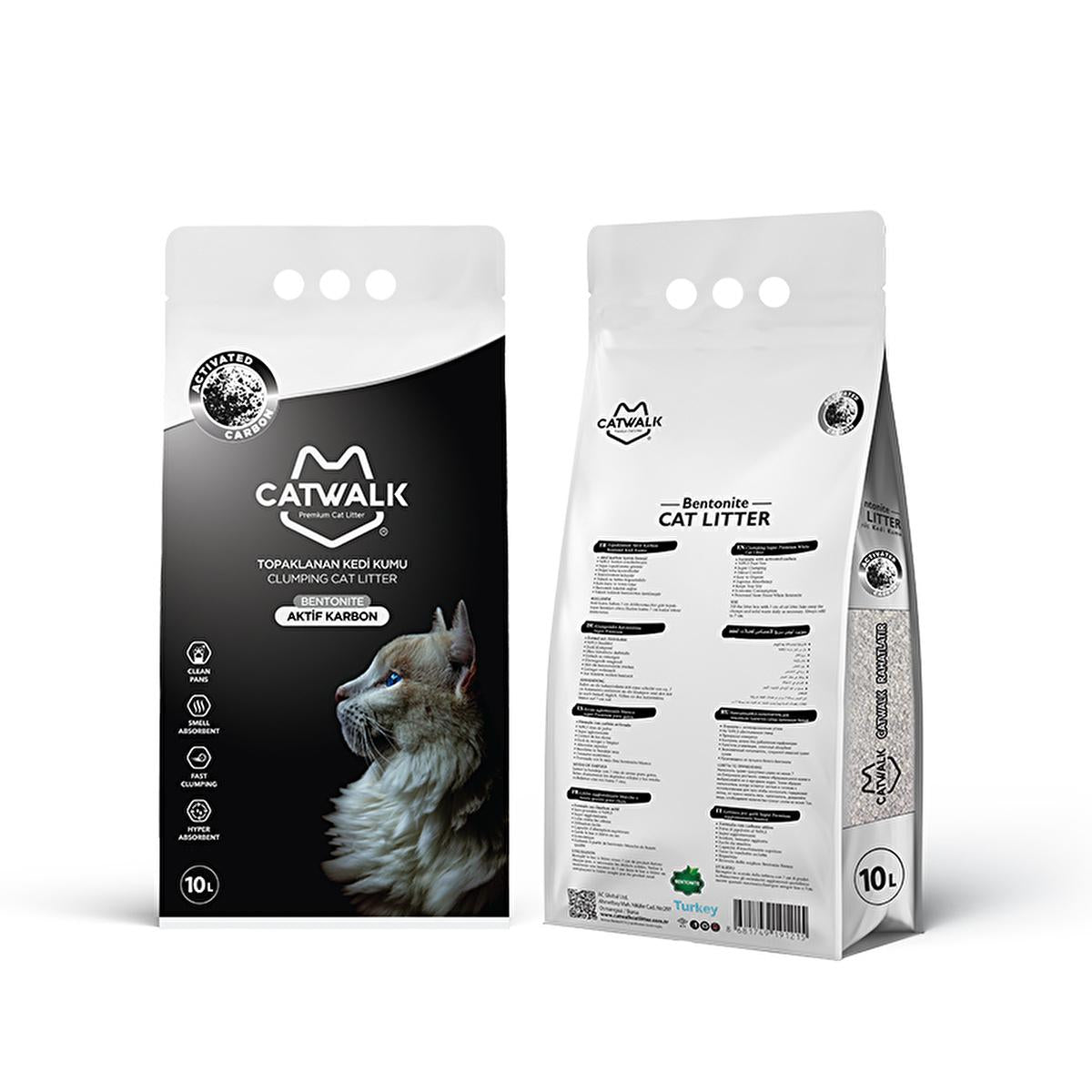Catwalk Active Carbon Clumping Cat Litter - Dust-Free, Natural Odor Control, 10L Catwalk Active Carbon Clumping Cat Litter - 10L Cat Litter, Active Carbon Cat Litter, Dust-Free Cat Litter, Clumping Cat Litter, Natural Odor Control Cat Litter, Cat Owners, Pet Care, Odor Control, Clumping Litter, Bentonite Cat Litter, Low Dust Cat Litter, Pet Odor Solutions, Cat Health, Pet Supplies