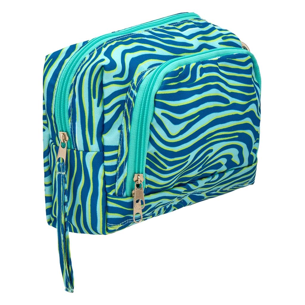 Eklips Blue &amp; Green Zebra Print Travel Bag