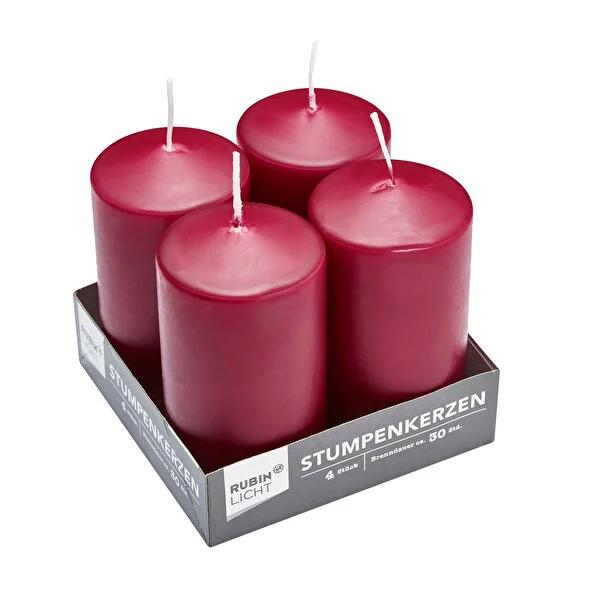 Rubin Licht Burgundy Candle Set - 4 Pieces, Long-Lasting Ambient Lighting, Home Decor Rubin Licht Burgundy Candle Set - Long-Lasting Ambient Lighting candle set, burgundy candles, home decor candles, long-lasting candles, bordo mum, silindir mum, ambient lighting, home decor, cozy atmosphere, unique gifts, burgundy home decor, candle decoration, relaxing ambiance