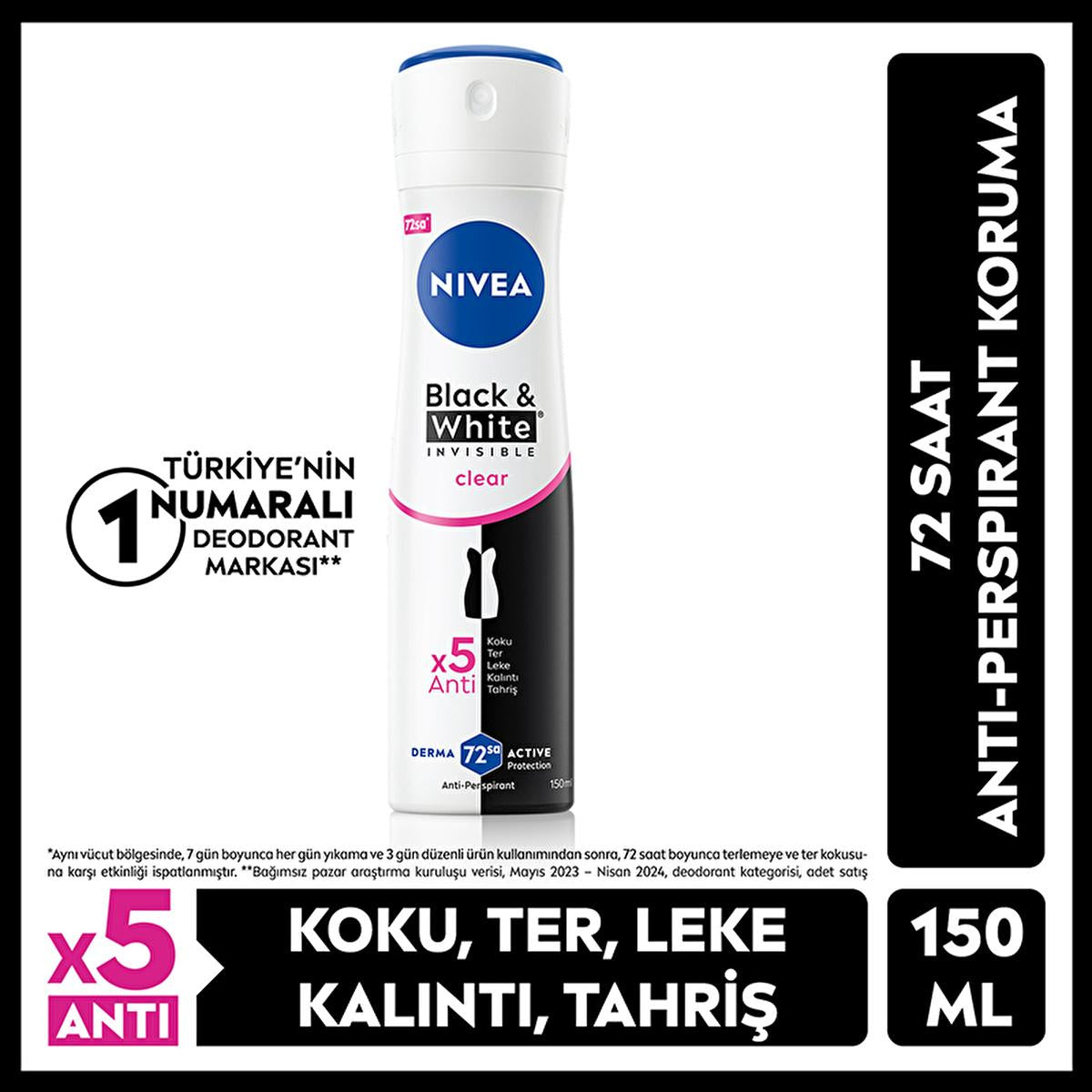 nivea black and white clear deodorant spray for women, nivea 72 hour anti-perspirant deodorant 150 ml Nivea Black & White Clear Deodorant for Women - 72 Hour Anti-Perspirant Protection | 150 ml Nivea Black & White Clear Deodorant - 72 Hour Protection nivea, deodorant, anti-perspirant, women, black and white, 72 hour protection, fragrance, body care, skin care, ai-generated