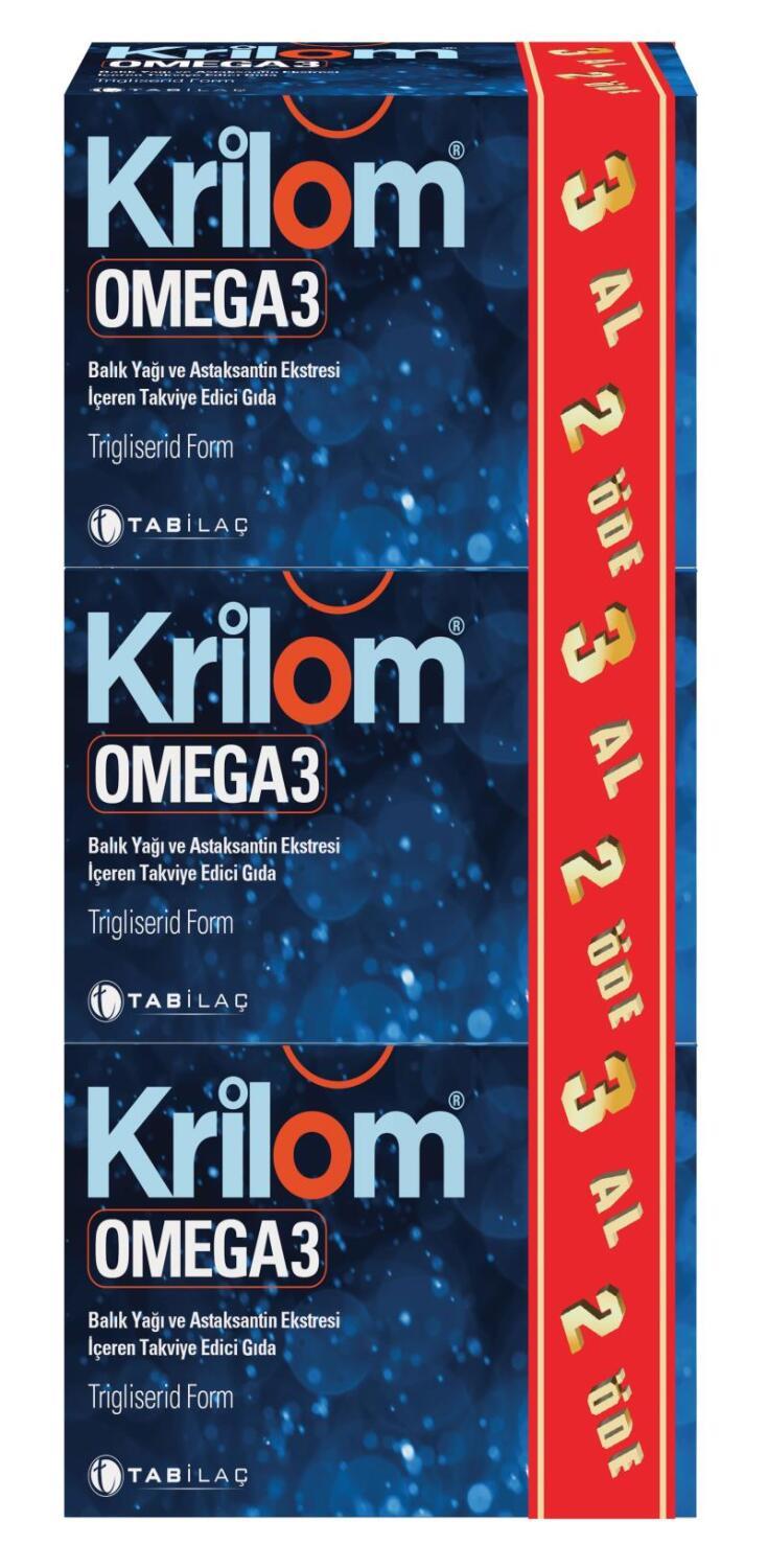 Krilom Omega-3 Dietary Supplement with Astaxanthin - Fish Oil Capsules for Heart Health Support - Vitamin & Supplement