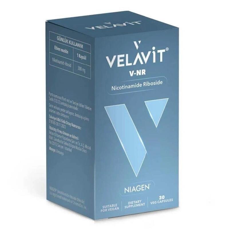Velavit Nikotinamid Ribosid 300 mg Supplement for Cellular Health - 30 Capsules, NAD+ Booster, B Vitamin Complex Velavit Nikotinamid Ribosid 300 mg - NAD+ Booster Supplement Nikotinamid Ribosid supplement, NAD+ booster, Dietary supplement for cellular health, B Vitamin complex supplement, Velavit V-NR 300 mg, Health supplements, Wellness products, Cellular health support, Energy metabolism support