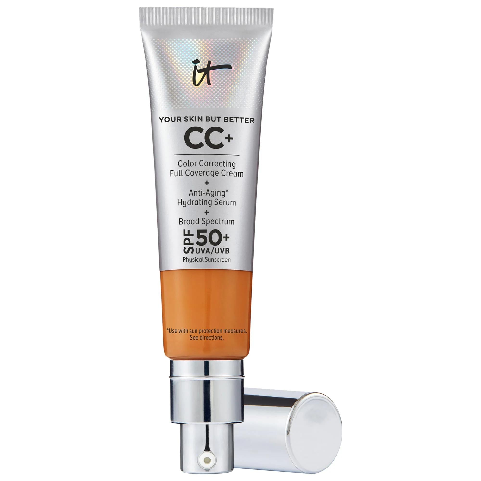 IT Cosmetics CC+ Cream: Full Coverage SPF 50 Foundation - Color Correcting, Hydrating, Anti-Aging & Daily Sun Protection IT Cosmetics CC Cream: Full Coverage SPF 50 Foundation CC Cream, Full Coverage Foundation, SPF 50 Foundation, Color Correcting Foundation, Anti-Aging Foundation, Hydrating Foundation, Foundation for Acne Scars, Foundation for Redness, Best Full Coverage CC Cream, Daily Sunscreen Foundation, Foundation, Makeup, Face Makeup, Concealer, Blemish Cover, Sun Protection, Hyaluronic Acid, Niacina