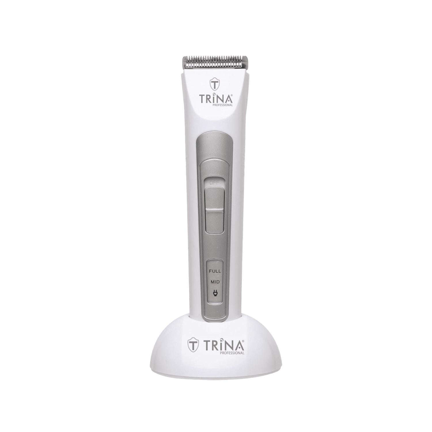 Trina Professional Hair Cutting Machine White TRNSACKS0034 - Precise Cutting for Hairstylists Trina Hair Cutting Machine - Precise Cutting Trina hair cutting machine, Professional hair clippers, Hair cutting tools, Trina TRNSACKS0034, White hair clippers, Professional hairstylists, Barbers, Hair cutting equipment, Salon tools, Barbershop essentials