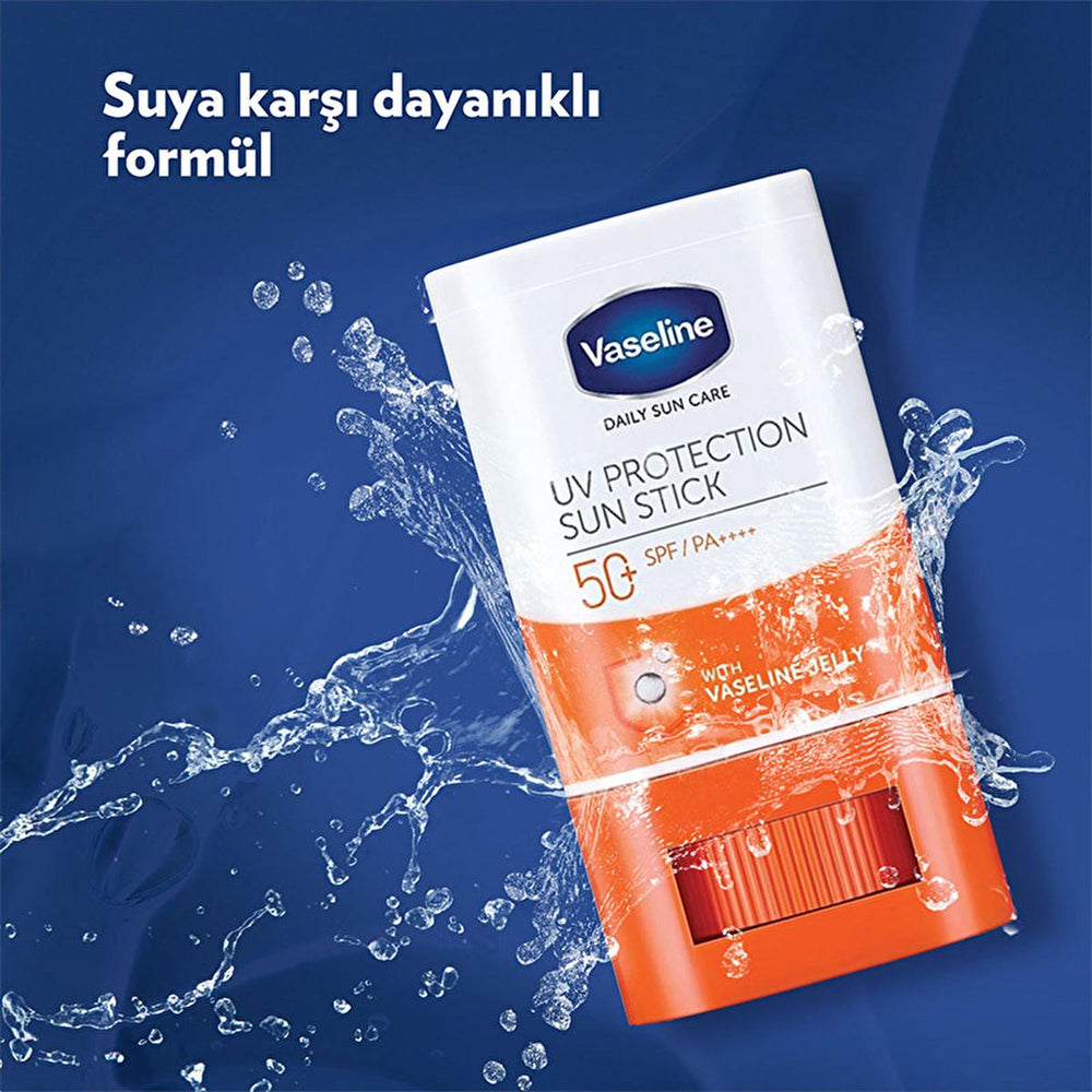 Vaseline SPF 50+ Sunscreen Stick: Daily UVA/UVB Protection, Clear & Non-Greasy, Watermelon Scented - Face & Body Sun Protection Vaseline SPF 50+ Sunscreen Stick: Clear, Non-Greasy Daily Protection sunscreen stick, SPF 50+ sunscreen, clear sunscreen, daily sunscreen, non-greasy sunscreen, face and body sunscreen, watermelon scented sunscreen, sun protection stick, uva uvb protection, sunscreen, sunblock, sun protection, UVA protection, UVB protection, moisturizing sunscreen, travel sunscreen, beach sunscreen