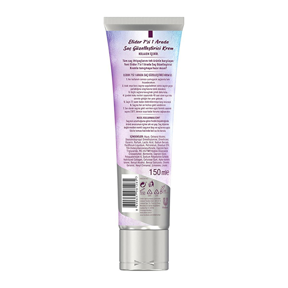 Elidor 7-in-1 Leave-in Hair Care Cream - Nourishing, Anti-Frizz, Heat Protectant - Vitamin & Supplement