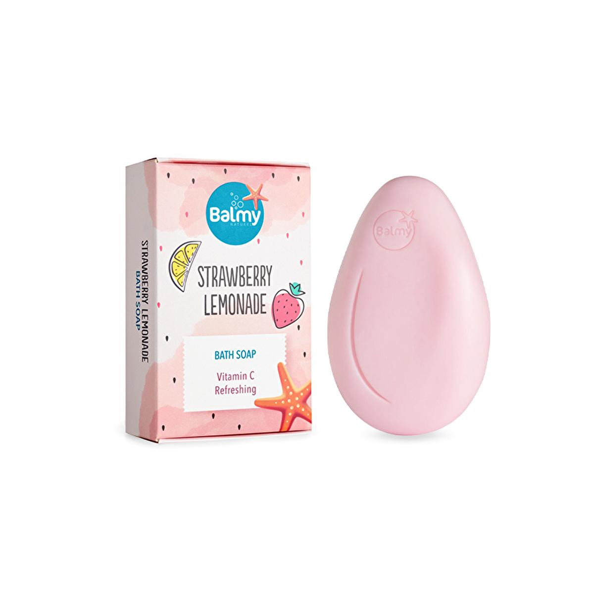 Balmy Strawberry Lemonade Scented Soap - Vitamin C Enriched, Ergonomic Design for Refreshing Bath Experience Balmy Strawberry Lemonade Scented Soap - Vitamin C &amp; Ergonomic scented soap, strawberry lemonade fragrance, vitamin C soap, ergonomic soap design, solid soap, personal care, bath products, refreshing bath, Vitamin C benefits, pleasant fragrances, ergonomic design, long-lasting fragrance