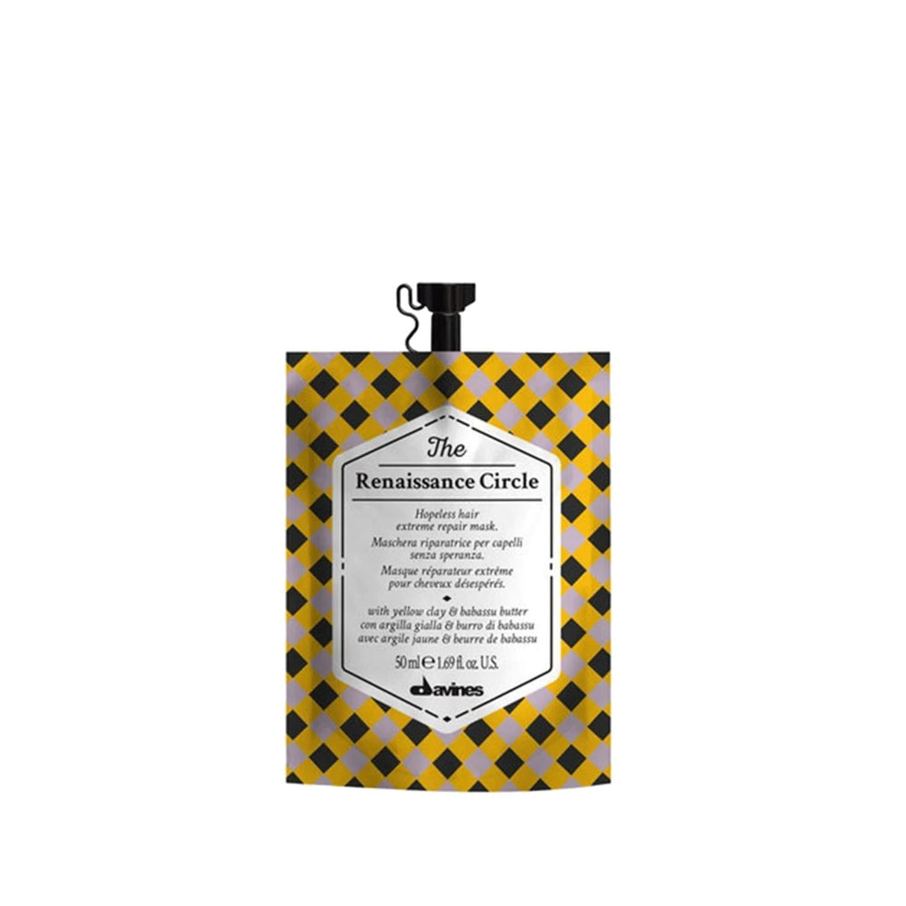Davines The Renaissance Circle Repairing Care Mask for Damaged Hair - Nourishing Luxury Hair Treatment, 50ml - Hair Mask