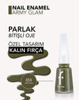 Flormar Nail Enamel Yoğun Pigmentli Oje 454 Army Glam - Long-Lasting Nail Polish with Nourishing Formula - view 2