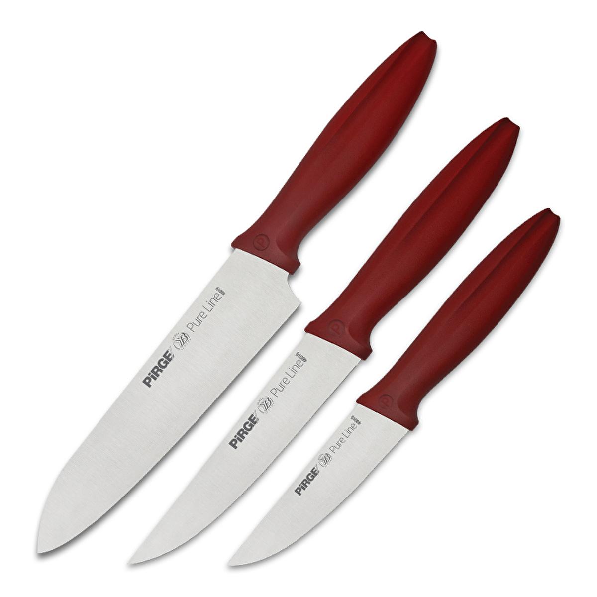 Pirge 3-Piece Stainless Steel Knife Set - High-Carbon Knives with Ergonomic Handles Pirge 3-Piece Knife Set - Sharp & Durable Knife Set, Stainless Steel Knives, Kitchen Cutlery, High-Carbon Knives, Ergonomic Knife Handles, Cooking Essentials, Kitchen Tools, Home Cook Gifts, Culinary Enthusiast, Durable Knives, Rust-Resistant Cutlery