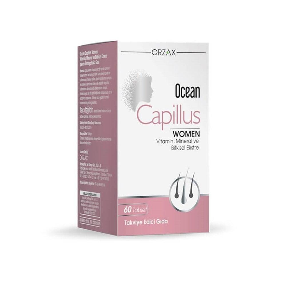 Ocean Capillus Women Dietary Supplement for Hair Health Support - 60 Tablets Ocean Capillus Women Hair Health Supplement Dietary Supplement for Women, Hair Health Support, Herbal Extracts, Vitamin and Mineral Supplement, Ocean Capillus Women, Women's Health, Hair Care, Natural Supplements, Hair Growth, Hair Strength, Biotin Supplement, Vitamin B Supplement, Ginkgo Biloba, Antioxidant Supplement, Hair, Skin, and Nail Health