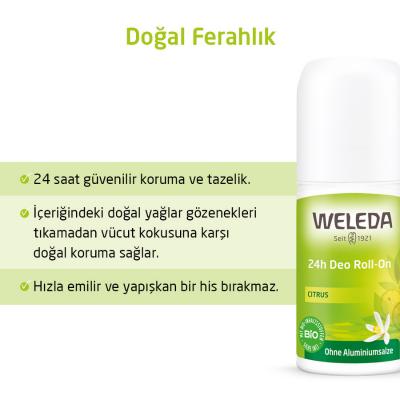 Weleda Natural Roll-On Deodorant - Aluminum-Free, Lemon Scented, 24-Hour Protection - view 2