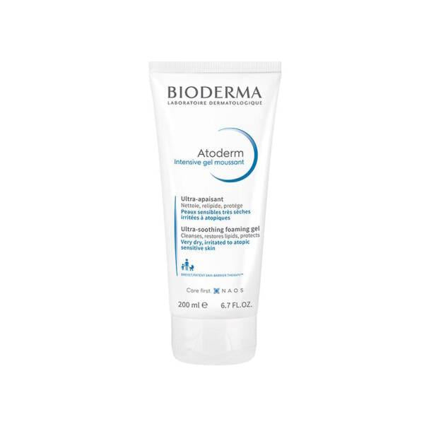 bioderma atoderm intensive foaming gel 200ml product image, dry skin cleanser for sensitive skin Bioderma Atoderm Intensive Foaming Gel - For Dry Skin | 200ml Bioderma Atoderm Intensive Foaming Gel 200ml bioderma, dry-skin, face-and-body-cleanser, gentle-cleanser, fragrance-free, moisturizing-gel, parents-of-babies, soothing-cleansing-gel, sensitive-skin, ai-generated