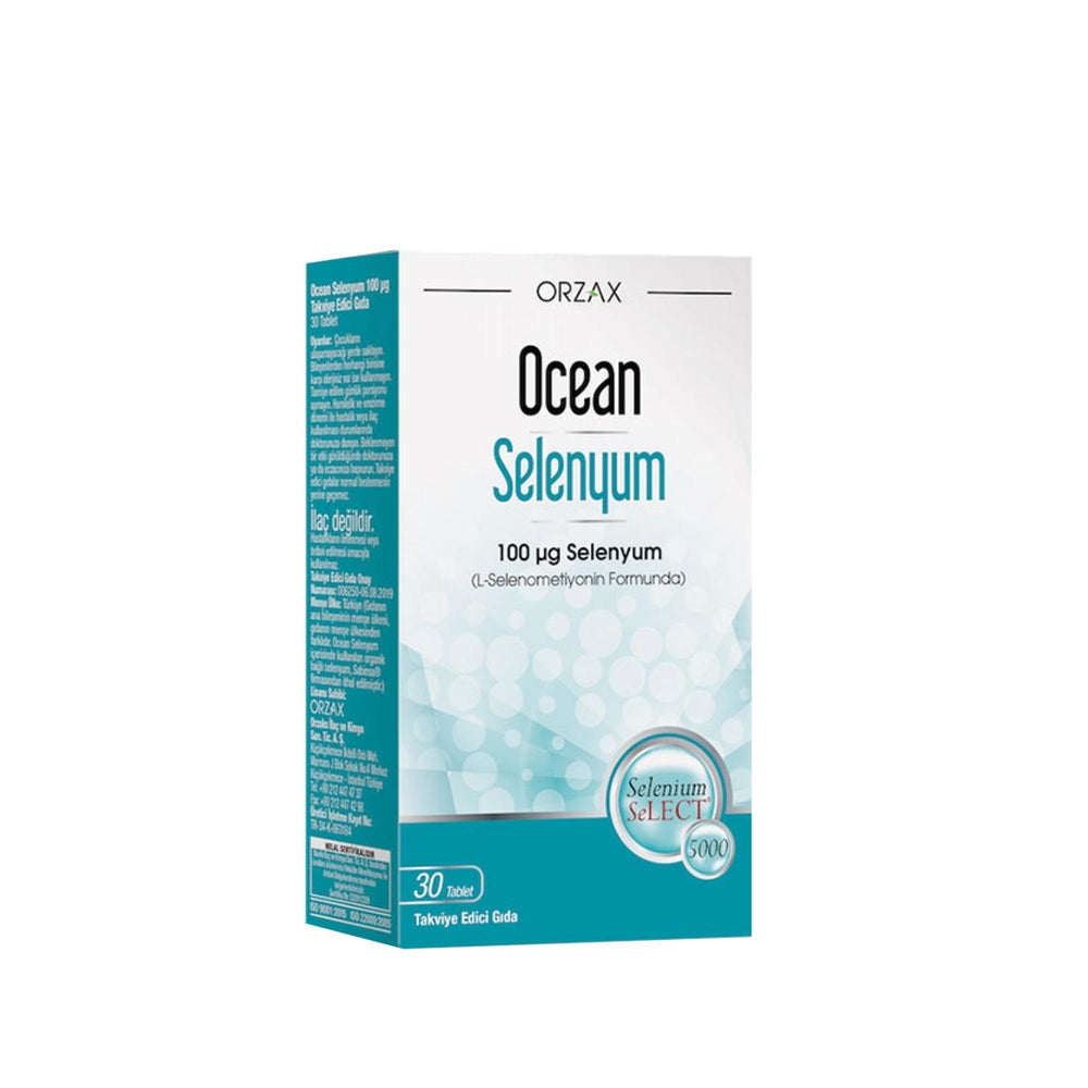 Orzax Ocean Selenyum 100mg Selenium Supplement - 30 Tablets for Immune Support and Overall Health Orzax Ocean Selenyum 100mg Selenium Supplement Selenium Supplement, Orzax Ocean Selenyum, 100mg Selenium Tablets, Dietary Supplements for Health, Selenium 100mg 30 Tablets, Immune Support Supplements, Health Supplements, Orzax Supplements, Ocean Series Supplements, Selenium Deficiency Solution