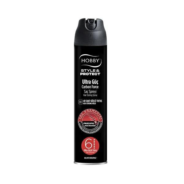 Hobby Style Carbon Force Ultra Strong Hold Hair Styling Spray - Long Lasting, Anti-Hair Loss, Procapil Enriched Hobby Style Procapil Hair Spray - Strong Hold, Anti-Hair Loss Hair Styling Spray, Long Lasting Hold Hair Spray, Procapil Enriched Hair Care, Anti Hair Loss Hair Spray, Strong Hold Hair Styling Product, Hair Care, Styling Products, Hair Loss Prevention, Long-Lasting Hair Spray, Lightweight Hair Styling, Humid Weather Hair Care