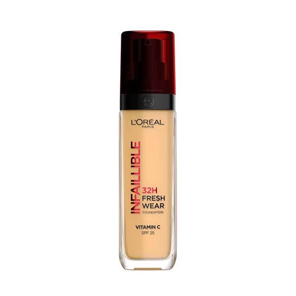 L'Oréal Paris Infaillible 32H Fresh Wear Foundation - Long-Lasting, High Coverage, SPF 25 L'Oréal Paris 32H Fresh Wear Foundation - Long-Lasting, SPF 25 Long-lasting foundation, High coverage makeup, SPF 25 foundation, C Vitaminli Fondöten, Waterproof foundation, Foundation Makeup, Makeup for busy lifestyles, Special occasion makeup, Skincare-infused makeup, Flawless finish foundation, Antioxidant benefits, UV protection makeup