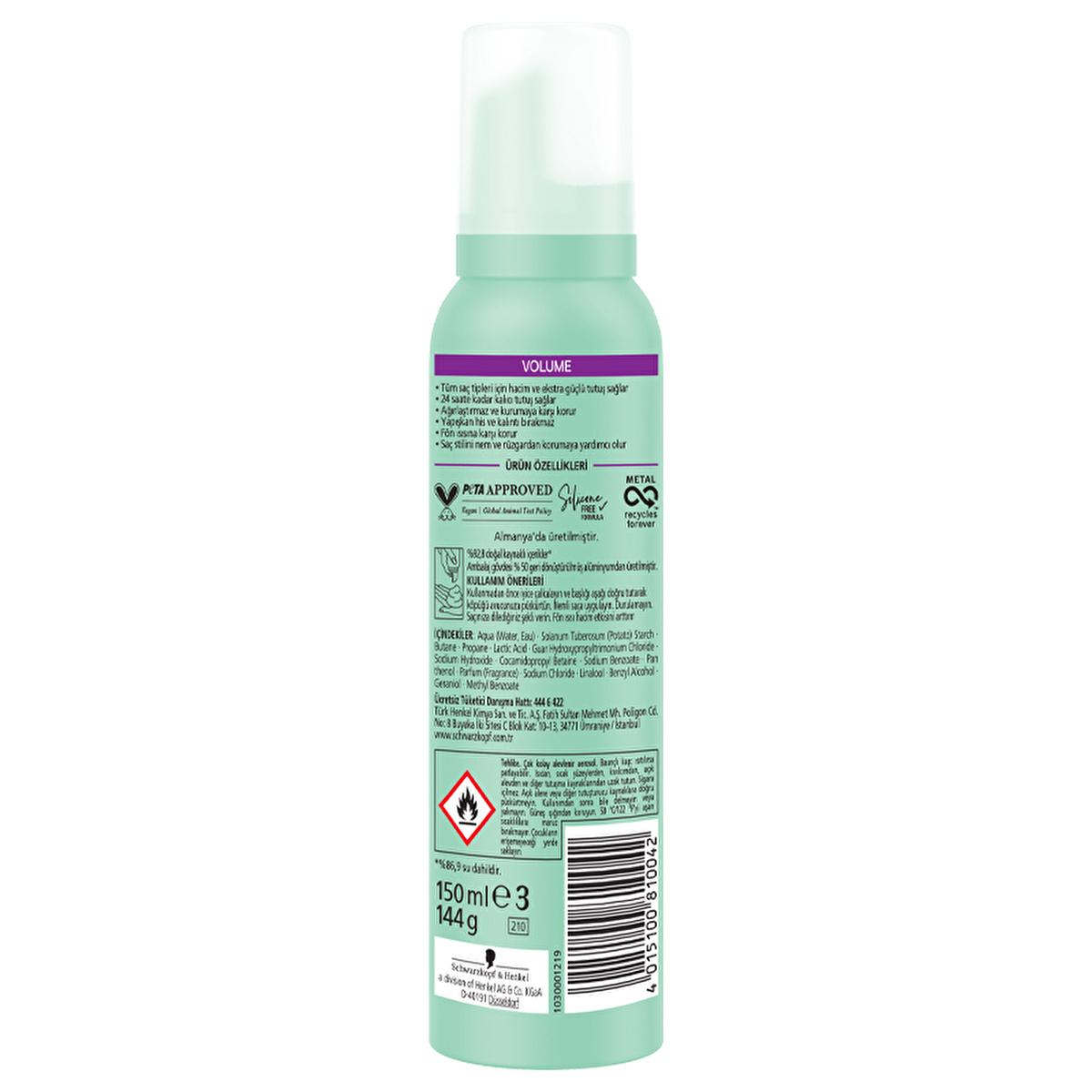 Taft Volume Hair Styling Mousse - Collagen Enriched, 48hr Strong Hold, 5.07 fl oz Taft Volume Hair Mousse - 48hr Hold, Collagen Enriched hair styling product, collagen hair volume, long-lasting hair hold, hair care product, styling mousse, Taft, volume hair product, 48hr hold, hair mousse, collagen enriched, 5.07 fl oz