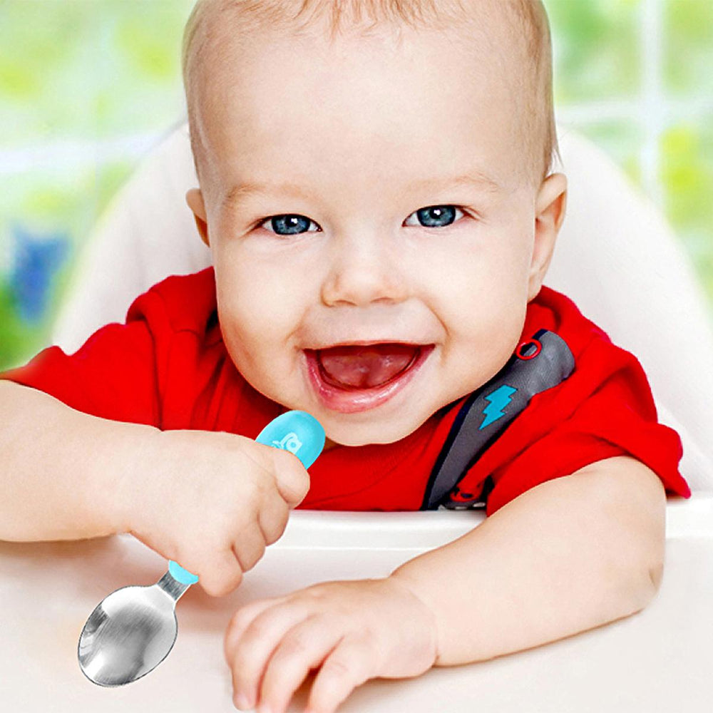 Babyjem Stainless Steel Baby Utensil Set - BPA Free, Ergonomic Design for Independent Eating - view 2