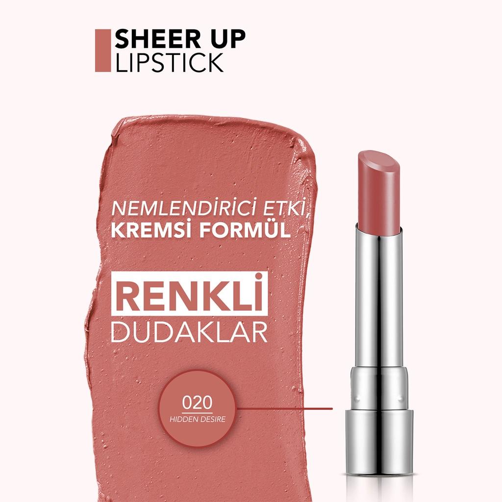 Flormar Sheer Up Moisturizing Lipstick 020 Hidden Desire